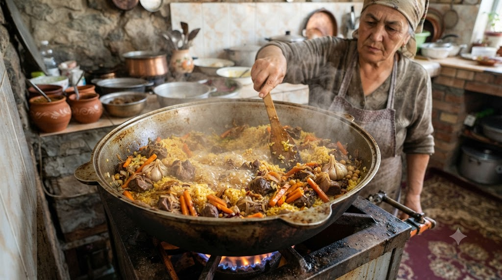 plov name meaning traditional plov cooking with meat and vegetables