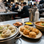 meat mandu name meaning meat mandu and kimchi mandu served on a bunsik table